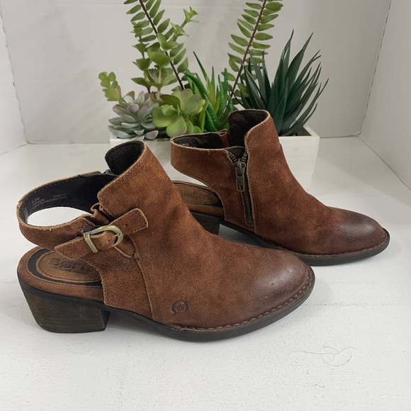 Born Shoes - Born Tan Suede Ankle Booties